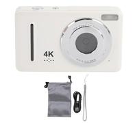 Camera Digitale 4K, Zoom 18x 64MP, per la Fotocamera da Viaggio Compatta Portatile di YouTube, Schermo da 2,4 Pollici, per Adolescenti per Studenti Principianti (WHITE)