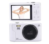 Camera Digitale 5k 72MP Retro UHD VLOG Camera per la Fotografia Amici e Batteria Ricaricabile in Famiglia (WHITE)