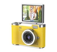 Camera Digitale da 48 MP da 1080p con Schermata di Lancio da 2,4 'e Zoom 18x, Fotocamera Vlogging a Batteria di 4 Ore per Adolescenti, Principianti, Giochi Integrati e Filtri per (YELLOW)
