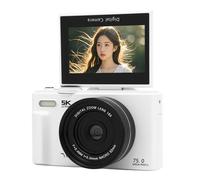 Camera Digitale da 5K 75 MP con Zoom 18x e Schermo a Fogli Mobili a 180 °, Telecamera WiFi Auto Focus per di Viaggio, Creazione di Contenuti di YouTube e Fotografia (32GB)