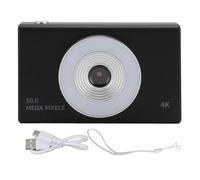 Camera digitale per bambini con Fill Light 4K HD HD Retro CCD 8x Zoom per studenti Adolescenti ragazzi Seniori (Nero)