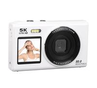 Camera Digitale UHD 5K per Fotografia, Fotocamera da vlog da 80 MP con Flash Integrato, Zoom Digitale 18x, Telecamere Selfie Wifi Autofocus per la Registrazione di Viaggio (32GB)