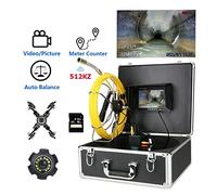 Camera fognaria 30m Videocamera for ispezione del tubo fognario con contatore metro Auto livellamento 51 2Hz Localizzatore del tubo del trasmettitore 7 pollici Dvr Tenere sotto controllo per Fognature