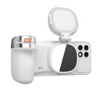 Camera Grip - ABS, 5.12x1.89x3.54in Selfie Handle Magnetic Attachment Statable Support | Built-in Fill Light Wireless Control, Smartphone Holder for Vlogging, Photography, Travel