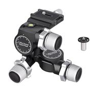 Camera Head Mount, Testa for treppiede con ingranaggio a 3 vie GH5 con piastra QR tipo Arca, microregolazione millimetrica, lega di alluminio completamente CNC, carico massimo 6 kg(Only GH5)