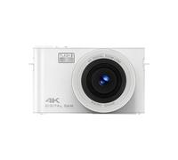 Caméra numérique, 4K Point de mise au point automatique et Shoot Kids Video Camera avec 64 Go SD Carte 2 Batteries 16x Zoom numérique Compact Portable Small Camera Vintage Camera (Blanc)