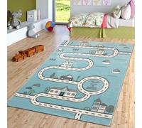 Camera per bambini pelo corto da gioco strada città macchine da gioco blu