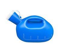 Camera per bottiglie urinali e padelle, Padella for uomo, bottiglia for urina da 2000 ml, in plastica con coperchio e manico, blu, 27x14x17 cm