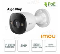 CAMERA POE ALGO 4K 8MP ESTERNO 3.6MM/IR30/IP67/SD/110DB/MIC