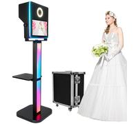 Camera Specchio Photo Booth 15,6 pollici Touch Screen Selfie Portable Photobooth Machine DSLR stand per feste di nozze eventi Pack con custodia da volo (colore nero)