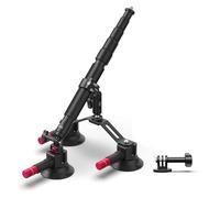 Camera Suction Cup Mount, Kit di montaggio for auto a tripla ventosa con adattatore for action camera, bastone for selfie con prolunga 2in1, compatibile con GoPro,parts