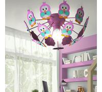 Camere Bambini RGB LED Soffitto Luce Dimmerabile Ragazza Legno Gufi Telecomando