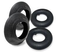 Wiltec Set 2 copertoni e 2 camere d’Aria per Ruote carriola 4.00 - 8 valvola TR13