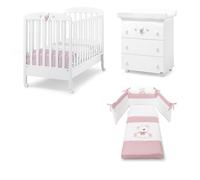 Cameretta Tatino Erbesi Vari Colori con materasso e guanciale in omaggio : Colore - Rosa