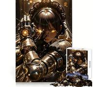 Cameriera Steampunk con braccio meccanico per adulti, puzzle da 1000 pezzi, gioco per esercitare la mente, svago delicato, design da assemblare, regalo stagionale 38x26cm