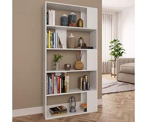 Camerina Libreria/Divisorio Bianco 80x24x159 cm in Truciolato,Libreria,Libreria Divisorio,Divisori Libri per Libreria,Librerie per Soggiorno(SPU:800099)