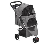 Camerina Passeggino per Cani Pieghevole Grigio 80x46x98cm Tessuto Oxford,Bebè e bimbi,Trasporto bebè,Passeggini(SPU:172197)