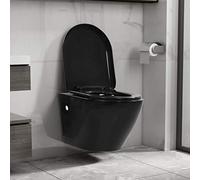 Camerina WC Sospeso con Design Senza Bordi in Ceramica Nero,Articoli di ferramenta,Prodotti idraulici,Articoli idraulici,WC e bidet,WC(SPU:145238)