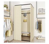 Camerino Negozio Di Abbigliamento Negozio Abbigliamento Camerini, Spogliatoio Quadrato Move Track Con Kit Di Tende, Protezione Privacy 90% Divisorio D'ombra Per Dormitorio Dill'ufficio(I,100x80x200cm)