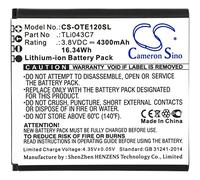 Cameron - Batteria Sino per Alcatel EE120 PN: Alcatel TLi043C7, 4300 mAh, 16,34 Wh