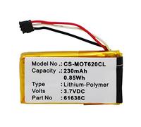 Cameron - Batteria Sino per Motorola DECT 6.0, IT6, IT6-2, Motoactv PN: Motorola 61638C, SNN5904A, 230 mAh / 0,85 Wh