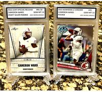 Cameron Cam Ward 2022-23 Leaf Silver/Bowman Chrome Graded Gem-MT 10 Rookie Lot