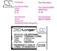 Cameron Sino GPS, batteria navigatore per codice articolo per Sonocaddie HE9701N G4L per Zoomax R001710000 1700mAh