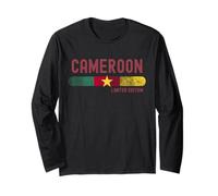 Cameroon Flag | Cameroonian Vintage Distressed Maglia a Manica