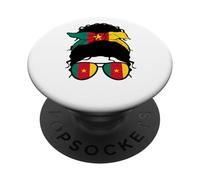 Cameroonian Girl Bandiera Camerun Orgogliosa donna camerunese PopSockets PopGrip Adesivo