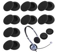 CAMETNG 16 cuscinetti auricolari di ricambio compatibili con Sennheiser, rotondi, auricolari per Logitech, 50 mm, in schiuma traspirante per PC serie Philips e altro ancora