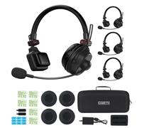 cametv Waero-PRO 1.9GHz Wireless Intercom Headset System Noise Cancellation A/B Group 1700ft(518m) Zero Latency 4 Person Team Communication for Church Boating TV Film Production Drone (4PCS)