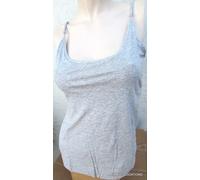 Cami 100% Cotone Pima Grande Grigio Canotta Regolabile Spalline Sottili L