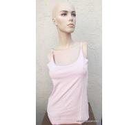Cami 100% Cotone Pima L Large Morbido Leggero Rosa Cinghie Regolabili Canotta