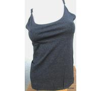 Cami 100% Pima Cotone XL Grigio Carbone Canotta Con Spalline Regolabili $38