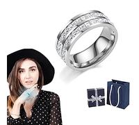 Camic Vichanda, anello termogenico per spinner moissanite, anello termogenico, anello per spinner in acciaio inox, diamante rotante, Relieve Anxiety Stress, 11