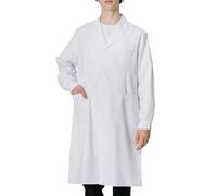 Camice Bianco da Laboratorio Camice Laboratorio Donna Uomo Camice da Lavoro Maniche Lunghe con Tasche e Bottoni Camice Bianco da Laboratorio Medico Medico Cappotto