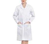 Camice Bianco da Laboratorio Studenti Chimica Scuola Superiore Liceo Università Uomo Donna Maniche Lunghe Cotone Poliestere Resistente Camici Laboratorio Esperimenti Scienze Lezioni Sicurezza Aula