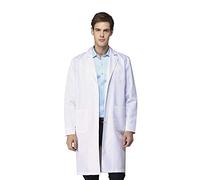 Camice da Laboratorio Bianco per Studenti Chimica Liceo Scuola Superiore Maniche Lunghe Polsini Elastici Cotone Poliestere Resistente Lavabile Unisex