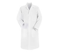 Camice da Laboratorio Bianco per Studenti Chimica Liceo Scuola Superiore Maniche Lunghe Polsini Elastici Cotone Poliestere Resistente Lavabile Unisex (A02-White, XL)