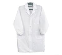 Camice da laboratorio multiuso bianco con materiale traspirante, perfetto per lezioni di scienze (A-160 ~ 3XL)