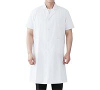 Camice da laboratorio unisex bianco chimico cotone abbigliamento protettivo con bottoni e tasca a maniche lunghe camice da laboratorio medico medicina cappotti uomo uniforme medica per lavoro, studio