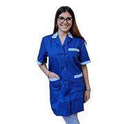 Camice da Lavoro,Casacca MAESTRA Asilo,Insegnante Scuola,operaia, Donna Corto Blu Made in Italy (S, Blu)