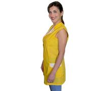 Camice da lavoro donna,giromanica,casacca per operaia,Maestra, Imprese Pulizia, Grembiule per fruttivendolo,gastronomia (S, Giallo)