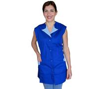 Camice da lavoro donna,giromanica,casacca per operaia,Maestra, Imprese Pulizia, Grembiule per fruttivendolo,gastronomia (XL, Blu)