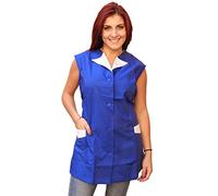 Camice da Lavoro Donna Giromanica,colf,Alimentari,maestra Asilo (IT, Testo, XXL, Regular, Regular, Blu)