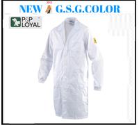 CAMICE DA LAVORO LUNGO ANTISTATICA 99% COTONE 1% FIBRA ANTISTATICA BIANCO