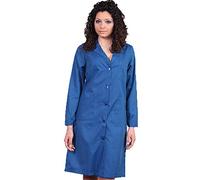 Camice Donna Cotone Lavoro Estetista Alimentari Pulizie Scuola coloniali Made in Italy (44, Azzurro)