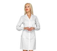 Camice Donna Medico Singapore Bianco a Manica Lunga in Cotone Isacco