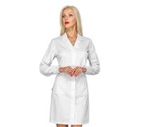 Camice Donna Singapore Bianco a Manica Lunga in Misto Cotone - Isacco