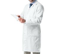 AIESI® Camice per medico laboratorio da uomo bianco in cotone 100% sanforizzato, taglia 48